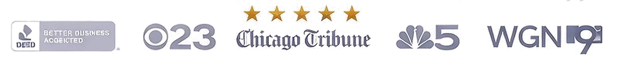 BBB Accredited, Chicago Tribune, NBC5, WGN9