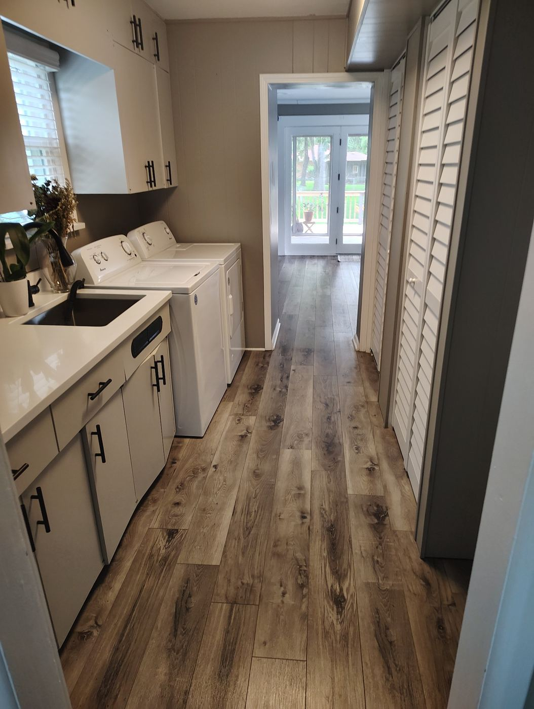 Clean laundry room prepared for a home sale