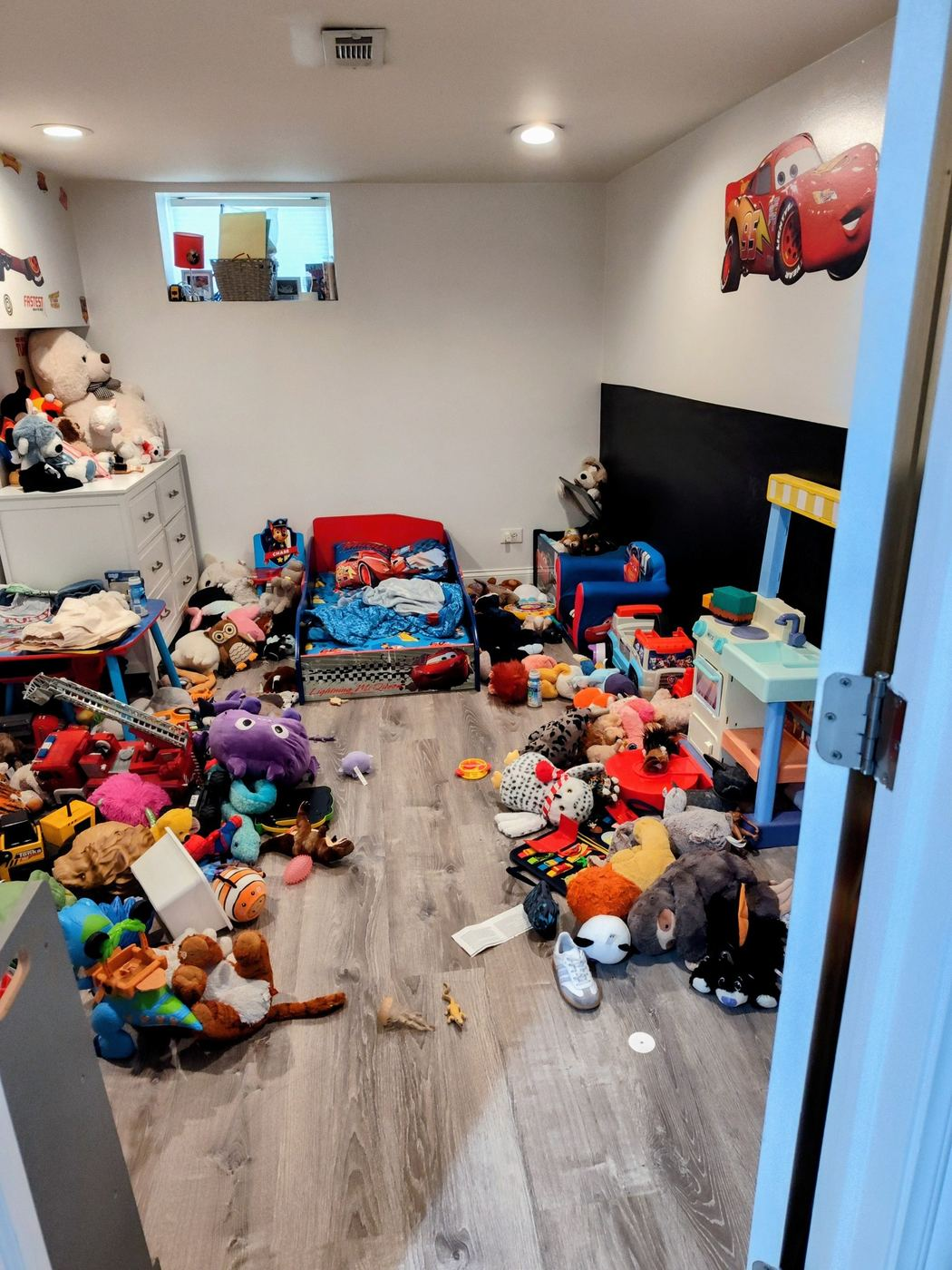Children's room before cleaning and organization