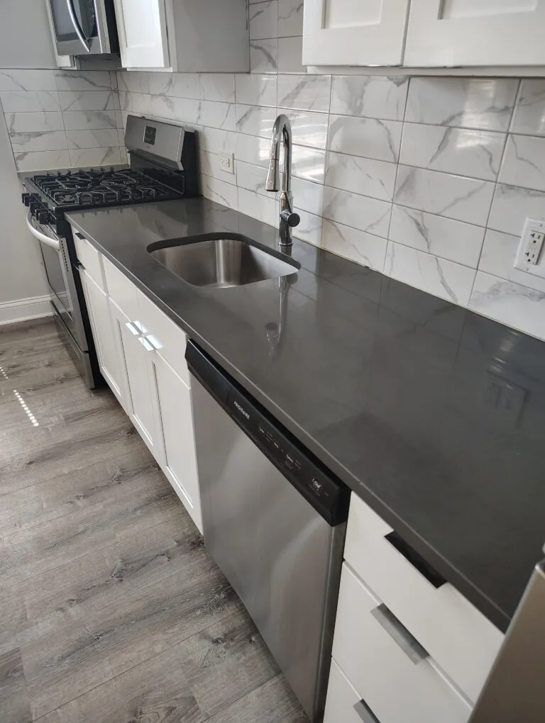 Kitchen sink & counter after cleaning