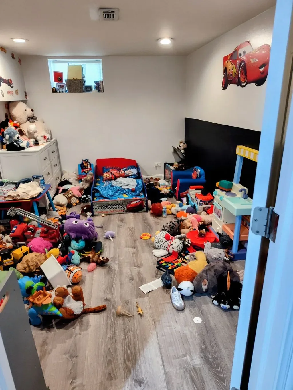 Children's room before cleaning and organization